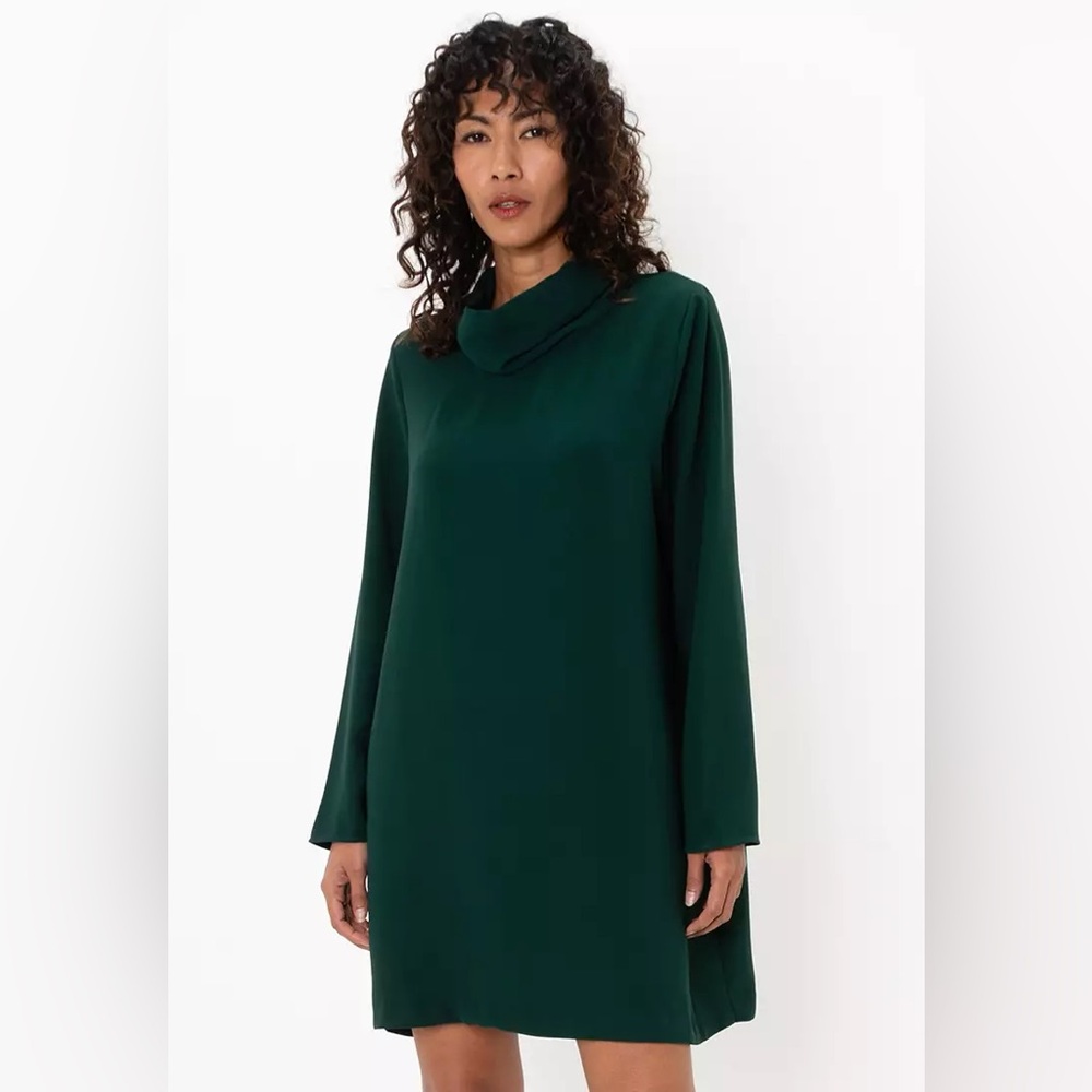 NWT Zara Green Cowl Neck Mini Dress XL